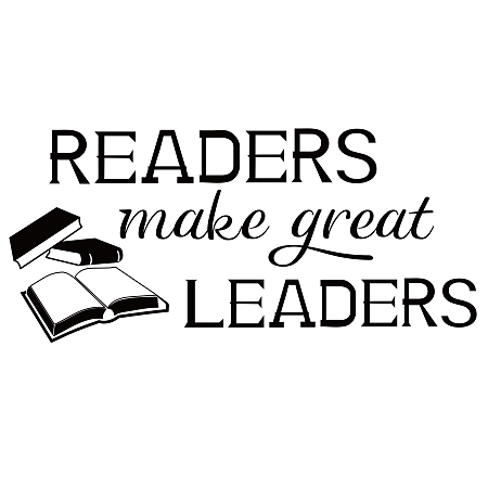Arricraft 1 Sheet Readers Make Great Leaders Inspirational Wall Sticker Vinyl Motivational Quote Wall Decal for Door Decorations Reading Corner Library Wall Decor About 22.4x10inch (57x26 cm)