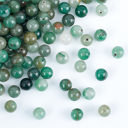 Olycraft Natural Green Aventurine Beads Strands, Round, 8mm, Hole: 1mm, 200pcs/box
