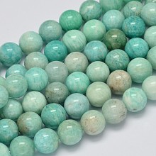 Arricraft Natural Amazonite Beads Strands, Round, 12mm, Hole: 1mm, about 34pcs/strand, 15.7 inches