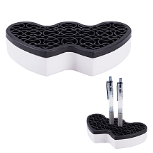 Gorgecraft Multipurpose Silicone Storage Box, for Cosmetics Brush Holder, Pen Holder, Toothbrush Holder, Lipstick Holder, Double Heart, Black, 9x15.6x3.35cm, Box Size: 18.6x8.8x3.55cm