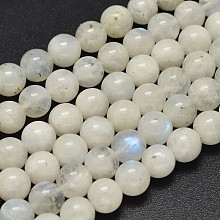 ARRICRAFT Round Grade A Natural Moonstone Bead Strands, 8.5mm, Hole: 1mm, about 42pcs/strand, 15.5 inches