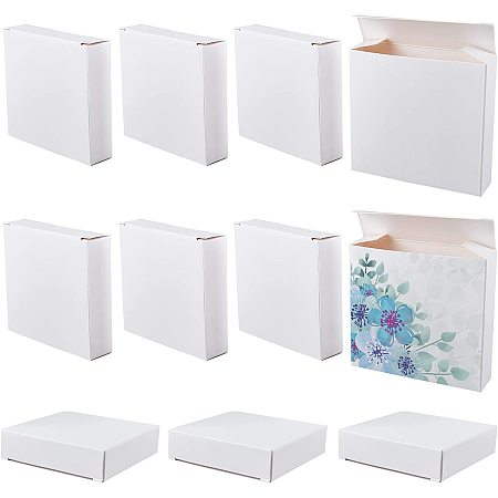 Fold Box Cardboard Gift Boxes, for Bridal Birthday Party Christmas, Rectangle, White, Box Size: 2.5x10x9.5cm