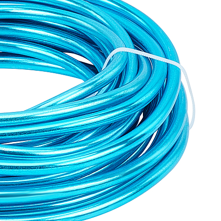 Aluminum Wire, for Jewelry Making, Deep Sky Blue, 6.0mm; 7m/500g