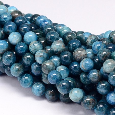 ARRICRAFT Natural Apatite Beads Strands, Round, 8mm, Hole: 1mm, about 50pcs/strand, 15.7 inches