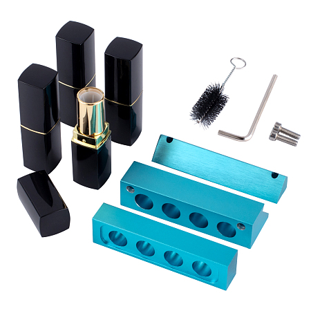 Olycraft DIY Empty Lipstick Bottle Sets, Lip Balm Tube, Magnetic, with Cap and DIY Lipstick Molds, Black