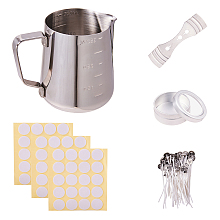 Arricraft 207pcs Candle Making Kit, DIY Candles Craft Tools, Candle Make Pouring Pot, 4pcs Candle Cup, 100pcs Candle Wicks, 100pcs Candle Wicks Sticker, 3-Hole Candle Wicks Holder and Aluminium Box