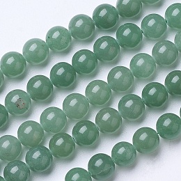 ARRICRAFT Natural Green Aventurine Beads Strands, Round, 6~6.5mm, Hole: 1mm, about 62pcs/strand, 15.51 inches