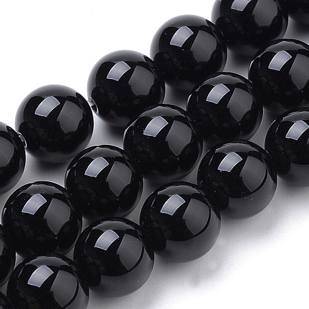 Arricraft Natural Obsidian Beads Strands, Round, 10mm, Hole: 1mm, about 40pcs/strand, 15.7 inches