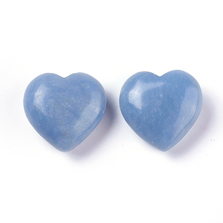 ARRICRAFT Natural Angelite Beads, No Hole/Undrilled, Heart, 24~25x25x11mm