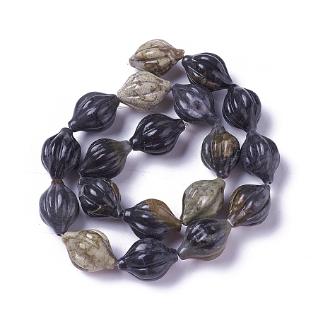 Arricraft Natural Picasso Stone/Picasso Jasper Beads Strands, Lantern, 20~22x14~16mm, Hole: 1mm, about 19pcs/strand, 15.55 inches