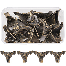 SUPERFINDINGS Iron Box Corner Protectors, with Screws, For Furniture Jewelry Box Decoration, Antique Bronze, 31x41.5x30mm, Hole: 2.2mm, 16sets/box