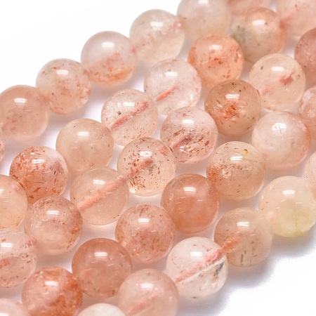 Arricraft Natural Sunstone Beads Strands, Round, 6~6.5mm, Hole: 0.6mm, about 71pcs/Strand, 15.35 inches(39cm)