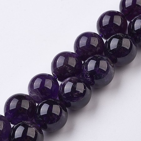 Arricraft Natural Amethyst Bead Strands, Round, 14mm, Hole: 1mm, about 28pcs/strand, 15.3 inches(39cm)