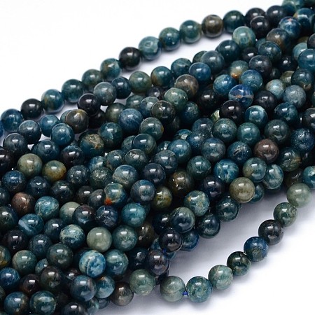 ARRICRAFT Round Natural Apatite Beads Strands, 8mm, Hole: 1mm, about 49pcs/strand, 15.3 inches