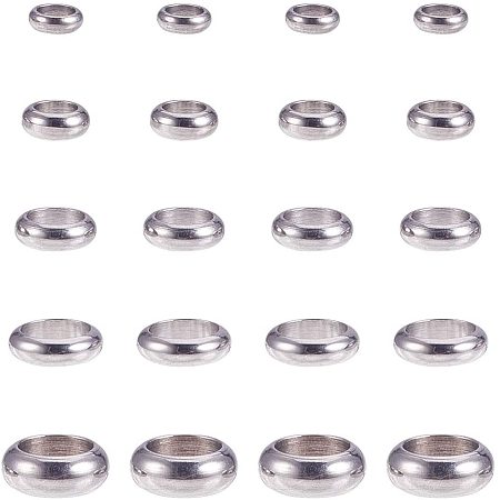 304 Stainless Steel Spacer Beads, Ring, Stainless Steel Color, 6.8x5.2x1.1cm