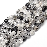 Arricraft Natural Rutilated Quartz Nuggets Beads Strands, 5~10x6~7x3~7mm, hole: 1mm, about 14.9 inches~15.7 inches