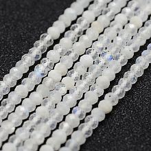 ARRICRAFT Natural Blue Moonstone Quartz Bead Strands, Round, Faceted, 3mm, Hole: 0.5mm, about 160pcs/strand, 15.5 inches(39.5cm)