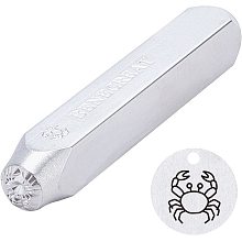 BENECREAT Iron Seal Stamps, Stamping Tools, for Leather Craft, 12 Constellations Patterns, Cancer, 65.5x10mm