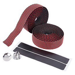 High Density Synthetic Sponge Non-slip Band, with Stickers, Plastic Plug, Bicycle Accessories, Red, 29x3mm, 2m/roll, 2rolls/set