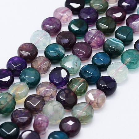 Arricraft Natural Agate Beads Strands, Dyed, Faceted, Round, 8x4~4.5mm, Hole: 0.5mm, about 47pcs/strand, 14.9 inches