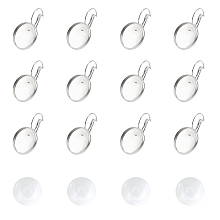 Unicraftale DIY Earring Making Kits, with 304 Stainless Steel Leverback Earring Findings and Transparent Glass Cabochons, Stainless Steel Color, Earring Findings: 28x18mm, Pin: 0.8mm, 30pcs/box