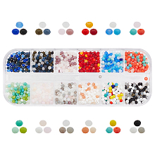 Faceted Glass Beads, Frosted, Rondelle, Mixed Color, 2.5~3.2x1.8~2.6mm, Hole: 0.8mm; 1200pcs/box