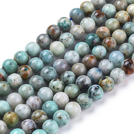 Arricraft Natural Chrysocolla Beads Strands, Round, 6~6.5mm, Hole: 0.7mm, about 64pcs/strand, 15.75 inches(40cm)