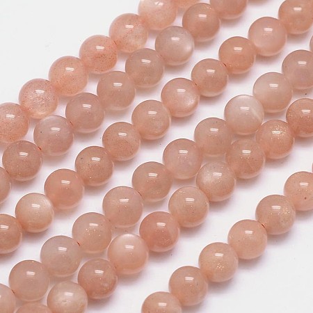 Arricraft Natural Sunstone Beads Strands, Grade AA, Round, 8mm, Hole: 1mm, about 48pcs/strand, 15.5 inches