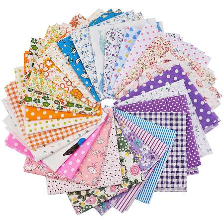 Gorgecraft Printed Cotton Fabric, for Patchwork, Sewing Tissue to Patchwork, Quilting, Mixed Color, 25x24cm; 28sheets/set