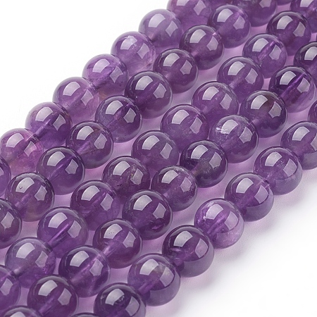 Arricraft Natural Amethyst Beads Strands, Dyed, Round, Indigo, 8mm, Hole: 1mm