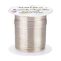 BENECREAT Copper Wire, for Wire Wrapped Jewelry Making, Silver, 20 Gauge, 0.8mm; about 30m/roll