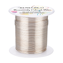 BENECREAT Copper Wire, for Wire Wrapped Jewelry Making, Silver, 20 Gauge, 0.8mm; about 30m/roll