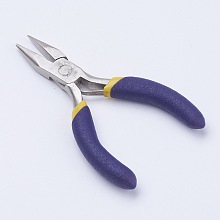 45# Carbon Steel Jewelry Pliers, Needle Nose Pliers, Ferronickel, Stainless Steel Color, 8x4.65x0.8cm