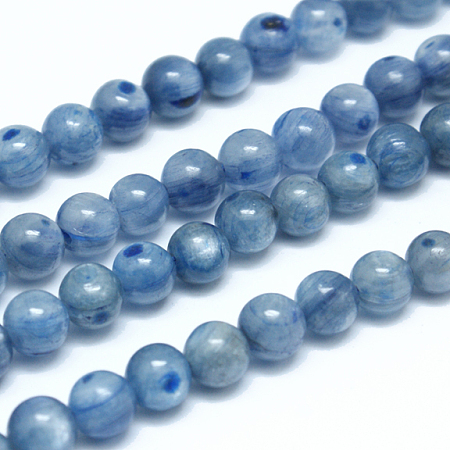 Arricraft Natural Kyanite/Cyanite/Disthene Round Beads Strands, 6mm, Hole: 1mm, about 63pcs/strand, 15.5 inches