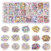 Ornament Accessories, PVC Plastic Paillette/Sequins Beads, No Hole/Undrilled Beads, Mixed Shape, Mixed Color, 5x5.5x0.4mm; 4.5g