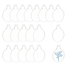 Transparent Acrylic Pendants, Flat Round, Clear, 94x72.5x3mm, Hole: 4.5mm