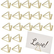 Olycraft Iron Message Clip, Memo Note Photo Stand Holder, Card Clips, For Wedding Decoration, Triangle, Golden, 21x24mm; 36pcs/box