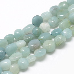 Arricraft Natural Amazonite Beads Strands, Oval, 8~15x7~12x4~12mm, Hole: 1mm, about 30~45pcs/strand, 15.7 inches