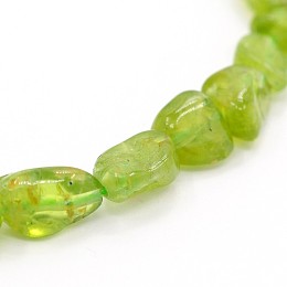 Arricraft Natural Peridot Bead Strands, Nuggets, 5~19x4~9x3~9mm, Hole: 0.5~1mm, about 15.7 inches