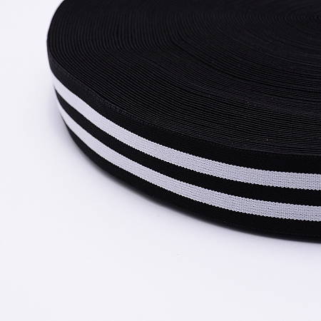 Flat Elastic Band, Webbing Garment Sewing Accessories, Black & White, 39mm