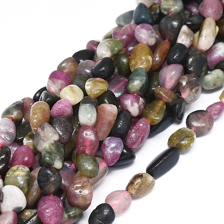 ARRICRAFT Natural Tourmaline Beads Strands, Chip, 6~12x7~8x4~5mm, Hole: 0.8mm, about 47pcs/Strand, 15.75 inches(40cm)