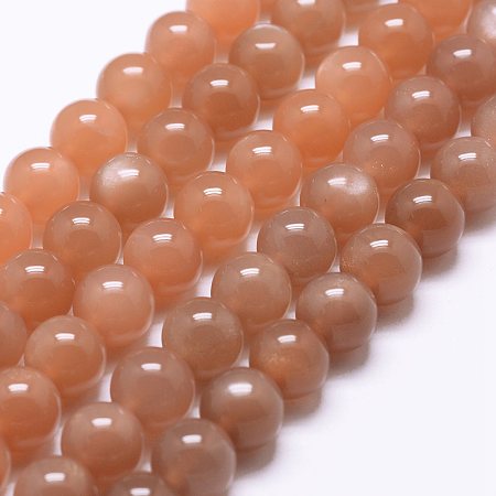 Arricraft Natural Sunstone Beads Strands, Grade AA, Round, 7~8mm, Hole: 1mm, about 48~55pcs/strand, 15.3 inches(39cm)