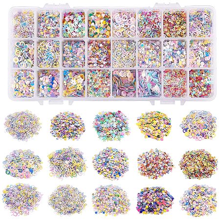 Ornament Accessories, PVC Plastic Paillette/Sequins Beads, No Hole/Undrilled Beads, Mixed Shape, Mixed Color, 5x5.5x0.4mm; 4.5g