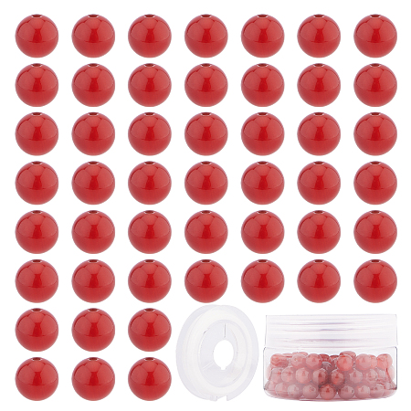 SUNNYCLUE DIY Jewelry Set Making Kits, with Natural Carnelian/Red Agate Round Beads, Dyed & Undyed, Elastic Thread, 8~8.5mm, Hole: 1mm, 10pcs/box