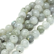 ARRICRAFT Natural Labradorite Beads Strands, Round, 8mm, Hole: 1mm, about 47pcs/Strand, 15.75 inches(40cm)