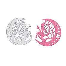 GLOBLELAND 1pc Metal Moon Fairy Cutting Dies Stencils for DIY Scrapbooking Album Decorative Wedding Invitation Card Making