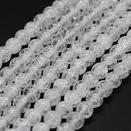 Arricraft Natural Crackle Quartz Beads Strands, Round, 10mm, Hole: 1mm, about 39pcs/strand, 15.7 inches