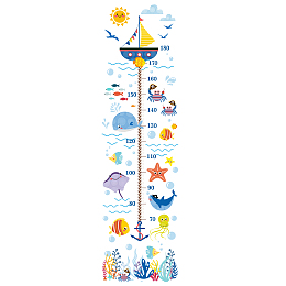 Arricraft 3 Sheets/Set Kids Height Growth Chart Wall Sticker Undersea Fish Whale Removable Vinyl Kids Measuring Ruler Height Decals for Children Bedroom Nursery Livingroom About 35.43x11.4 inch