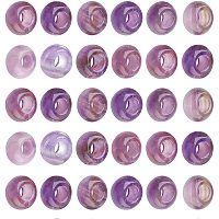 Natural Amethyst European Beads, Large Hole Beads, Rondelle, 14x8mm, Hole: 6mm, 30pcs/box