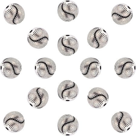 SUPERFINDINGS Tibetan Style Alloy Twist Beads, Lead Free & Nickel Free, Antique Silver, 9.5x9.5x8mm, Hole: 1.5mm; about 60pcs/150g, 150g/box